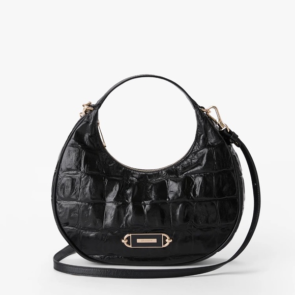 NWT BRAHMIN Mindy Crossbody Leather Purse Black Castle View